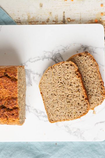 Learn how to make gluten-free sprouted bread with buckwheat and red lentils. This bread is also a no flour and no yeast recipe. Furthermore, you won't need any starter either.
