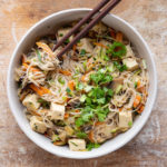 Try this healthy version of vegan pad thai that uses no oil or dairy products. It's a perfect weekday meal that'll fill you up.